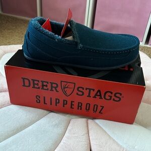 Deer Stags Men's Navy Slipperooz